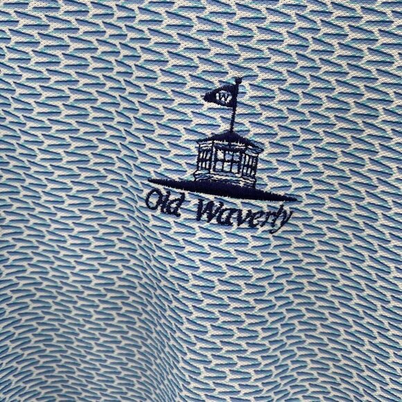 Peter Millar Summer Comfort Blue/White Polo Shirt Men's Size L - Picture 2 of 6